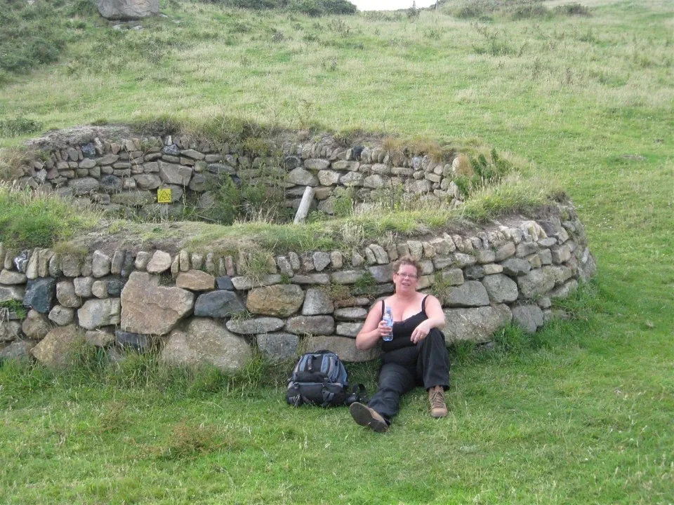 Day 3 mine shaft vent breather after climbing out of yet another valley